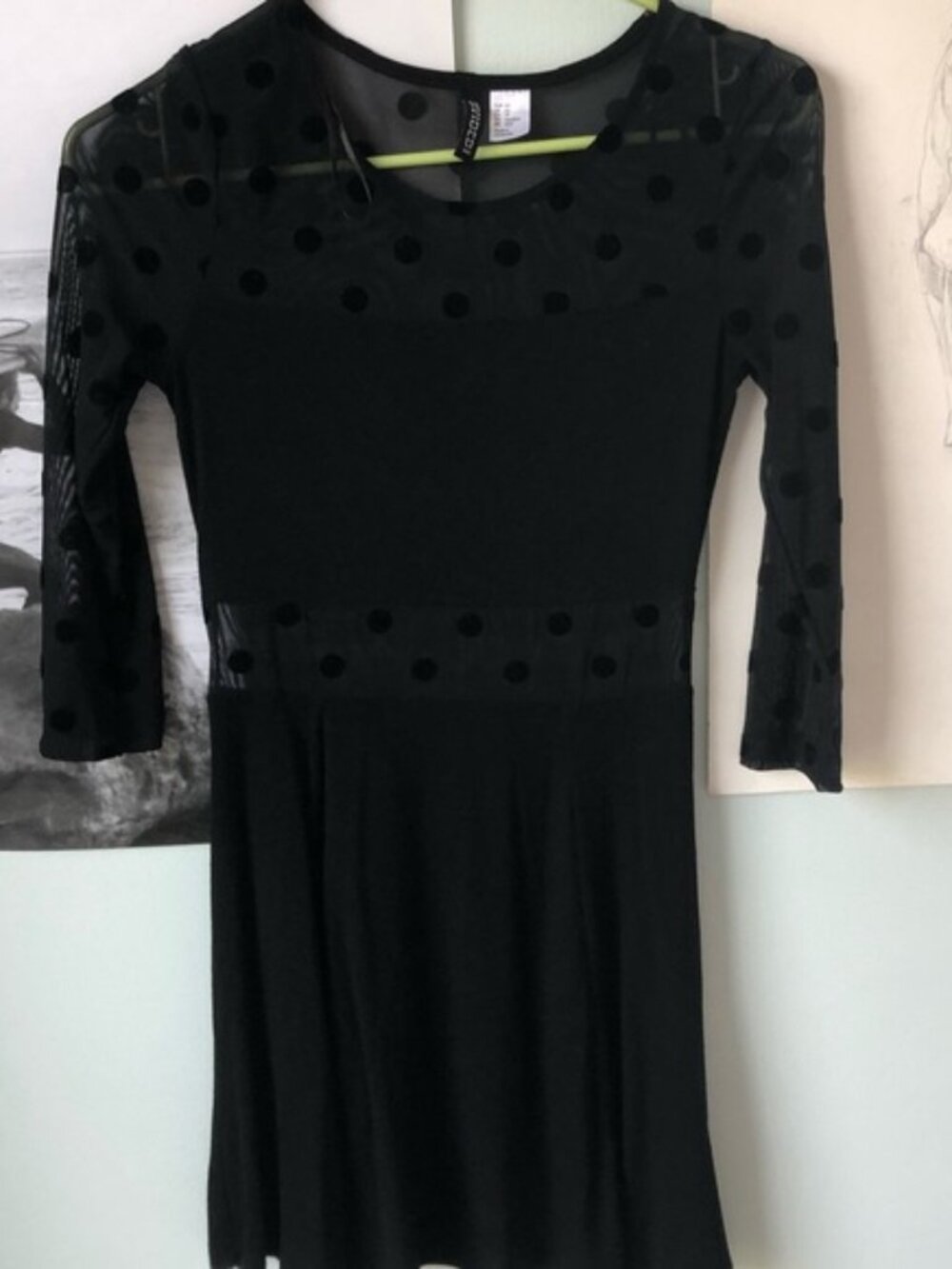 H&M mesh polka dot dress